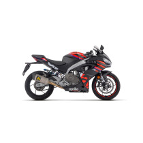 Ligne complète racing avec silencieux Pista ARROW - titane dark - embout carbone - non homologué - APRILIA