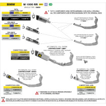 Ligne complète ARROW COMPETITION SBK - titane dark - embout carbone - non homologué - BMW