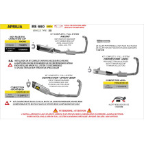 Ligne complète ARROW COMPETITION Sport-Bike - titane - embout carbone - non homologué - APRILIA RS 660 2025-2026 2