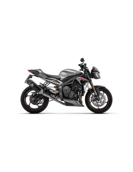 Ligne complète catalytique avec silencieux Veloce ARROW - aluminium dark - embout carbone - homologué - TRIUMPH
