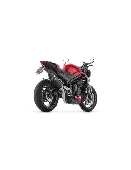 Ligne complète silencieux Veloce ARROW - aluminium dark - embout carbone - homologué - TRIUMPH STREET TRIPLE 765 RS 2023-2024