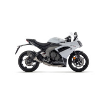 Ligne complète avec silencieux Veloce ARROW - aluminium dark - embout carbone - homologué - TRIUMPH DAYTONA 660 2024-2026