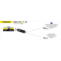 Raccord catalytique pour pot ARROW Urban - homologué - YAMAHA XMAX 400 2017-2020