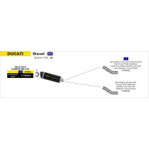 Raccord catalytique ARROW - homologué - DUCATI DIAVEL 2011-2016 - MONSTER 1200 2014-2015 - MONSTER 821 2014-2017
