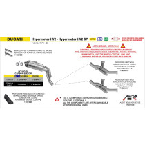Raccord non catalysé en inox ARROW - non homologué - DUCATI HYPERMOTARD V2 / V2 SP 2026