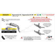 Raccord non catalysé en titane ARROW - non homologué - DUCATI HYPERMOTARD V2 / V2 SP 2026