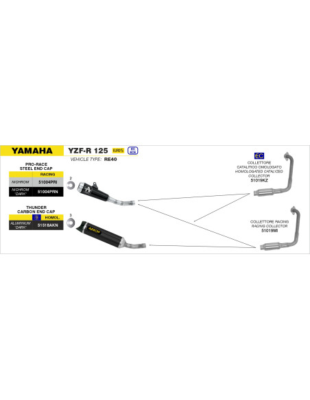 Silencieux Pro-Race ARROW - nichrome dark - non homologué - YAMAHA