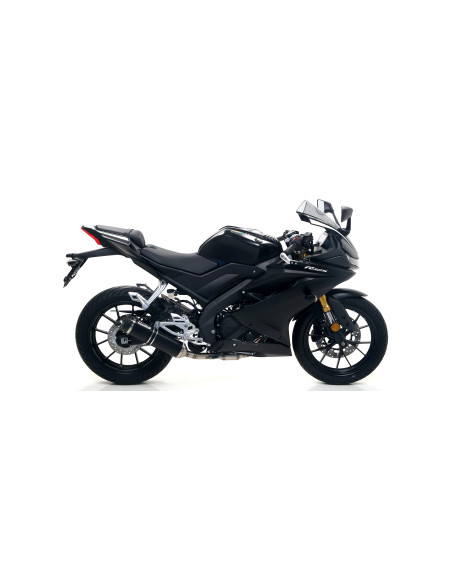 Silencieux Street Thunder ARROW - aluminium dark - embout carbone - homologué - YAMAHA YZF-R 125 2019-2022 - MT 125 2020-2024