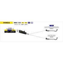 Silencieux X-Kone ARROW - inox dark - embout carbone - homologué - HONDA MSX 125 GROM 2016-2020 2