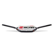 Guidon motocross enduro SCAR S2 haut Noir 22.2mm