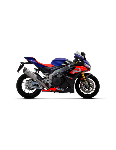 Silencieux Pista avec raccord en inox ARROW - titane - embout carbone - non homologué - APRILIA