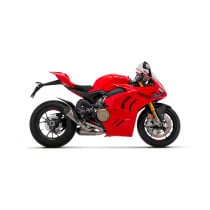 Paire de silencieux Works avec raccords en inox ARROW - titane - embout carbone - non homologué - DUCATI