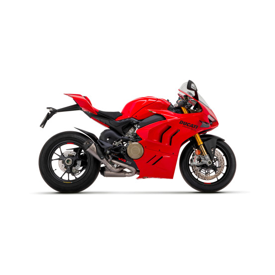 Paire de silencieux Works avec raccords en inox ARROW - titane - embout carbone - non homologué - DUCATI