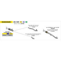 Kit intermédiaire racing ARROW - Silencieux Pro-Race + raccord diamètre 65mm - titane - non homologué - KAWASAKI