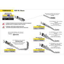 Kit intermédiaire racing ARROW - Silencieux Indy Race EVO titane - embout carbone + raccord diam 60mm - non homologué - YAMAHA