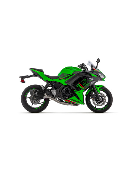 Silencieux Veloce ARROW - aluminium dark - embout carbone - homologué - KAWASAKI NINJA 650 - Z 650 2024-2026