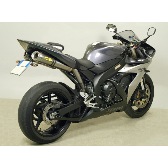Paire de silencieux Thunder ARROW - aluminium - embout inox - homologué - YAMAHA YZF R1 2004-2006