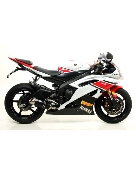 Silencieux Street Thunder ARROW - aluminium dark - embout carbone - homologué - YAMAHA YZF R6 2006-2016
