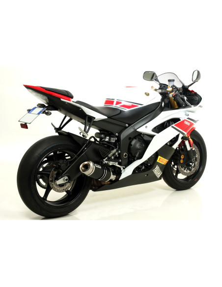 Silencieux Street Thunder ARROW - aluminium dark - embout carbone - homologué - YAMAHA YZF R6 2006-2016