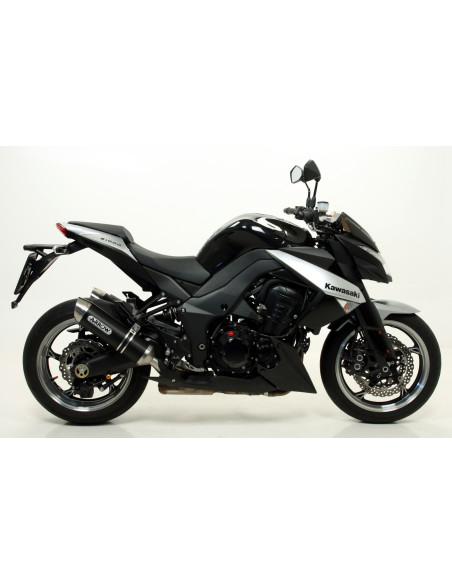 Paire de silencieux Thunder ARROW - aluminium dark - embout inox - homologué - KAWASAKI Z 1000 2010-2020