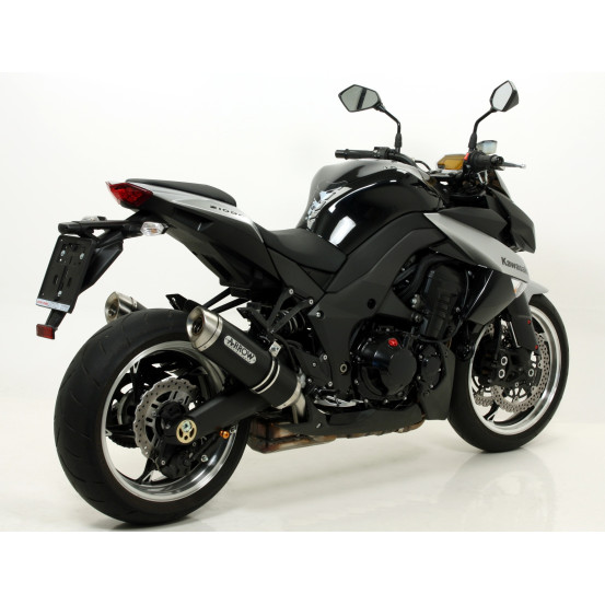 Paire de silencieux Thunder ARROW - aluminium dark - embout inox - homologué - KAWASAKI Z 1000 2010-2020