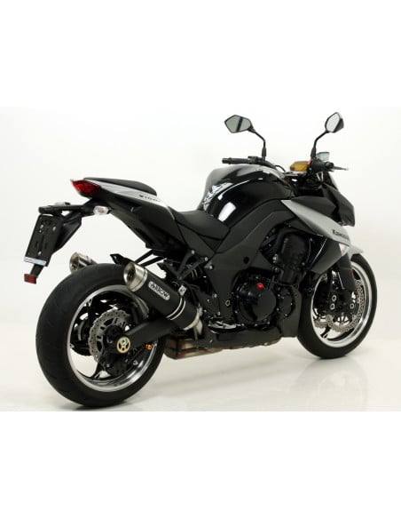 Paire de silencieux Thunder ARROW - aluminium dark - embout inox - homologué - KAWASAKI Z 1000 2010-2020
