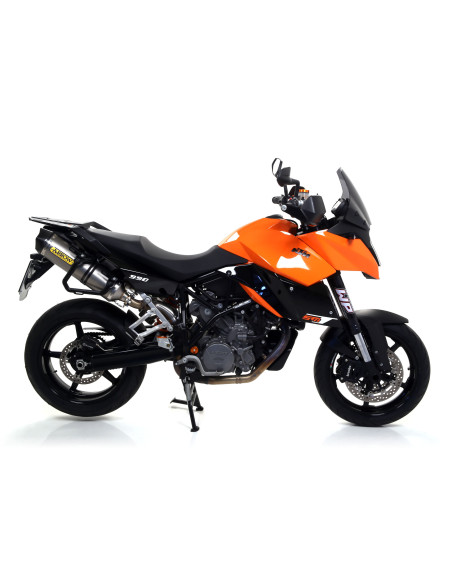 Paire de silencieux Race-Tech ARROW - aluminium - embout carbone - homologué - KTM
