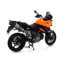 Paire de silencieux Race-Tech ARROW - aluminium - embout carbone - homologué - KTM 2
