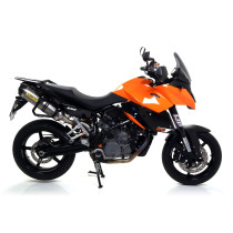 Paire de silencieux Race-Tech ARROW - alu dark - embout carbone - homologué - KTM 990 ADVENTURE 2006-2014 - 990 SMT 2009-2013