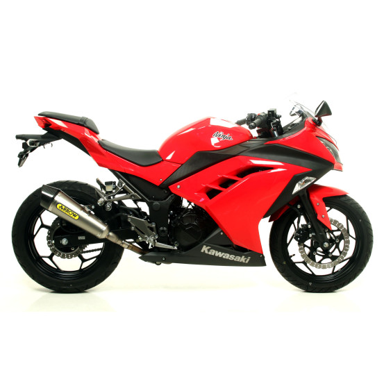 Silencieux X-Kone ARROW - inox - embout carbone - homologué - KAWASAKI NINJA 300 - NINJA 250 2013-2016 - Z 300 2015-2016