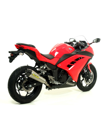 Silencieux X-Kone ARROW - inox - embout carbone - homologué - KAWASAKI NINJA 300 - NINJA 250 2013-2016 - Z 300 2015-2016