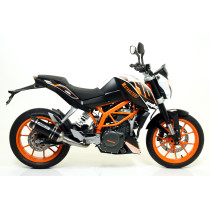 Silencieux Thunder ARROW - aluminium dark - embout carbone - homologué - KTM DUKE 390 2013-2016 - RC 125 - RC 390 2015-2016