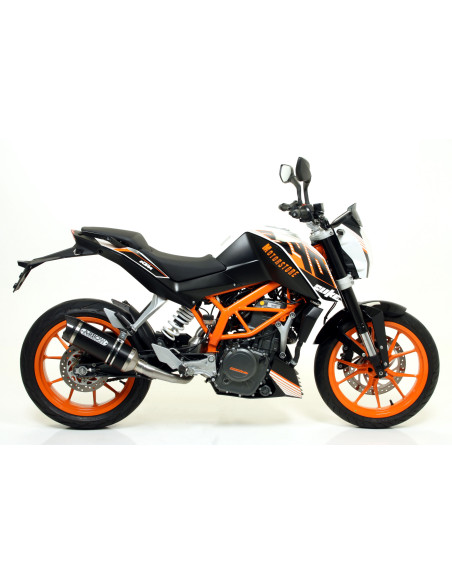 Silencieux Thunder ARROW - aluminium dark - embout carbone - homologué - KTM DUKE 390 2013-2016 - RC 125 - RC 390 2015-2016