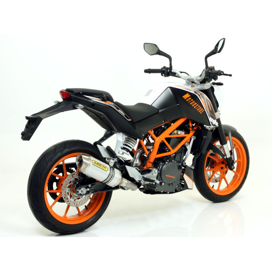 Silencieux Thunder ARROW - aluminium - embout inox - homologué - KTM DUKE 390 2013-2016 - RC 125 - RC 390 2015-2016