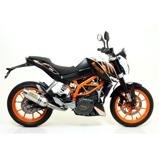 Silencieux Thunder ARROW - aluminium dark - embout inox - homologué - KTM DUKE 390 2013-2016 - RC 125 - RC 390 2015-2016