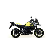 Silencieux Maxi Race-Tech ARROW - alu dark - embout carbone - homologué - SUZUKI V-STROM 1000 2014-20 - V-STROM 1050 2020-26
