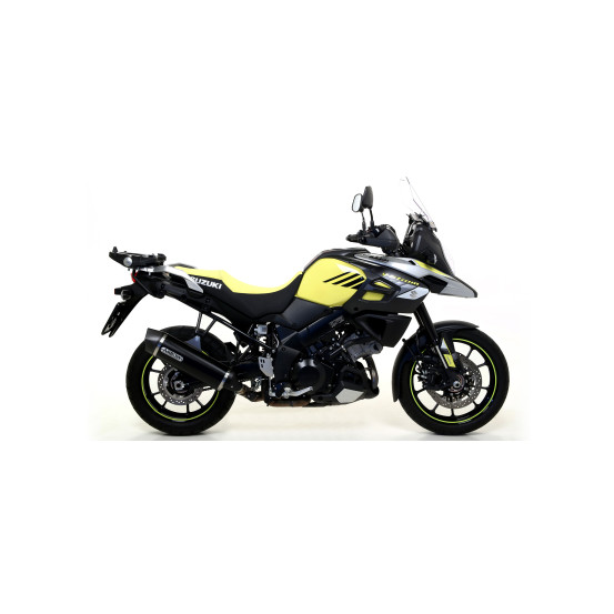 Silencieux Maxi Race-Tech ARROW - alu dark - embout carbone - homologué - SUZUKI V-STROM 1000 2014-20 - V-STROM 1050 2020-26