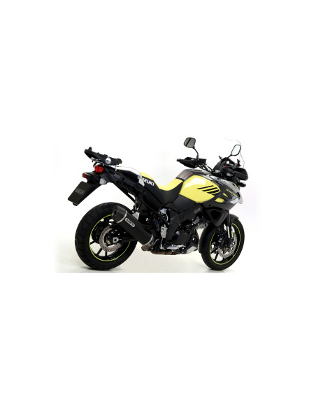 Silencieux Maxi Race-Tech ARROW - alu dark - embout carbone - homologué - SUZUKI V-STROM 1000 2014-20 - V-STROM 1050 2020-26