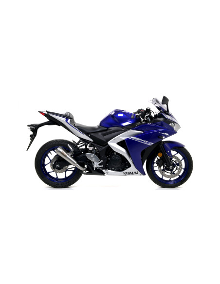 Silencieux Pro Race ARROW - nichrome - homologué - YAMAHA YZF R3 2015-2024 - YZF R25 2015-2016 - MT-03 2016-2019