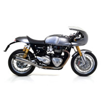 Paire de silencieux Pro-Racing nichrom ARROW - inox - embout carbone - homologué - TRIUMPH