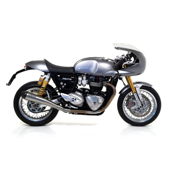 Paire de silencieux Pro-Racing nichrom ARROW - inox - embout carbone - homologué - TRIUMPH