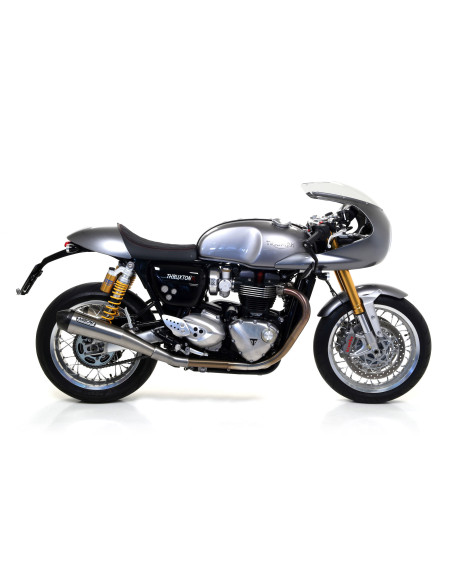 Paire de silencieux Pro-Racing nichrom ARROW - inox - embout carbone - homologué - TRIUMPH