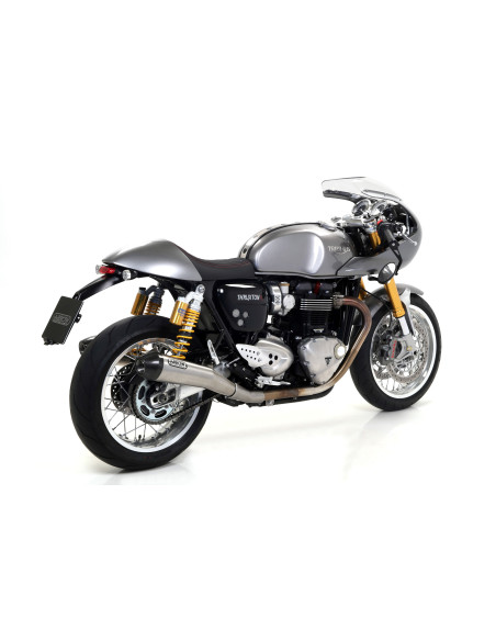 Paire de silencieux Pro-Racing nichrom ARROW - inox - embout carbone - homologué - TRIUMPH