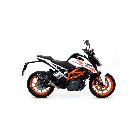 Silencieux Thunder ARROW - aluminium dark - embout carbone - homologué - KTM RC 390 - DUKE 125 - DUKE 390 - RC 125 2017-2020