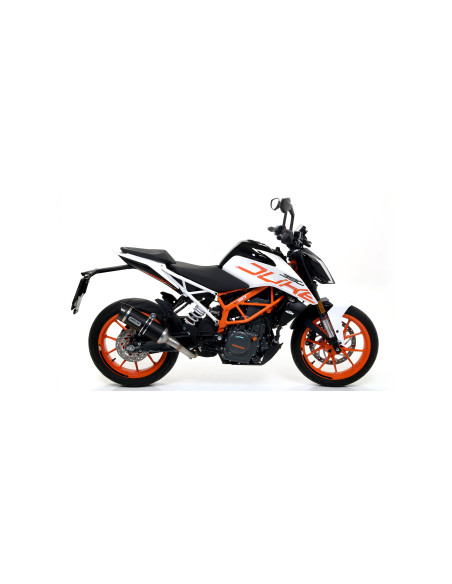 Silencieux Thunder ARROW - aluminium dark - embout carbone - homologué - KTM RC 390 - DUKE 125 - DUKE 390 - RC 125 2017-2020