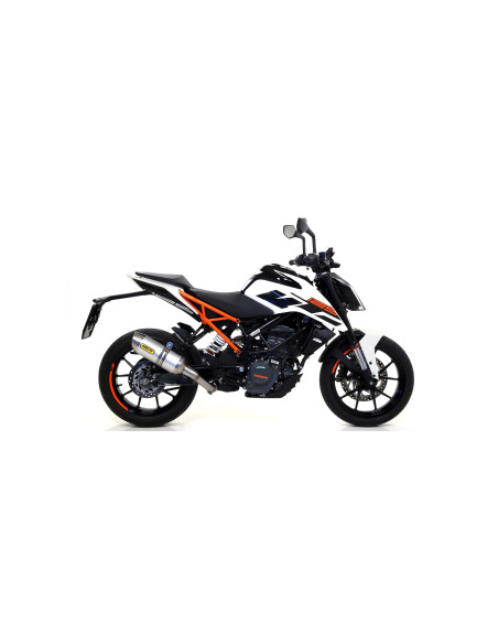 Silencieux Thunder ARROW - aluminium - embout inox - homologué - KTM RC 390 - DUKE 125 - DUKE 390 - RC 125 2017-2020