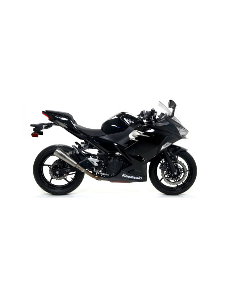 Silencieux Race-Tech ARROW - aluminium dark - embout carbone - homologué - KAWASAKI NINJA 400 2018-2020 - Z 400 2019-2020
