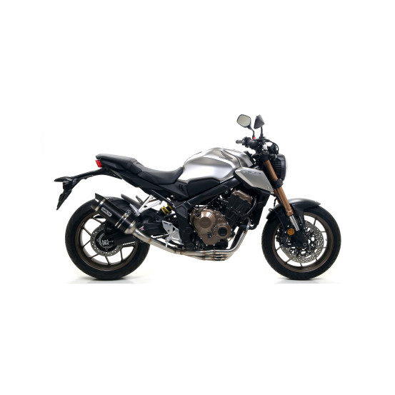 Silencieux Thunder ARROW - aluminium dark - embout carbone - homologué - HONDA CB 650 R - CBR 650 R 2019-2023