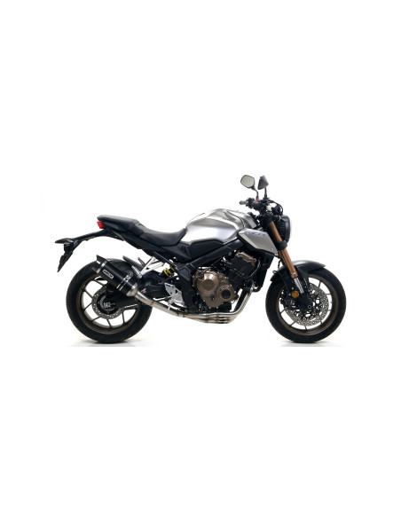 Silencieux Thunder ARROW - aluminium dark - embout carbone - homologué - HONDA CB 650 R - CBR 650 R 2019-2023