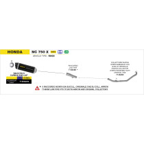 Silencieux Race-Tech ARROW - aluminium dark - embout carbone - homologué - HONDA NC 750 X 2021-2024 2